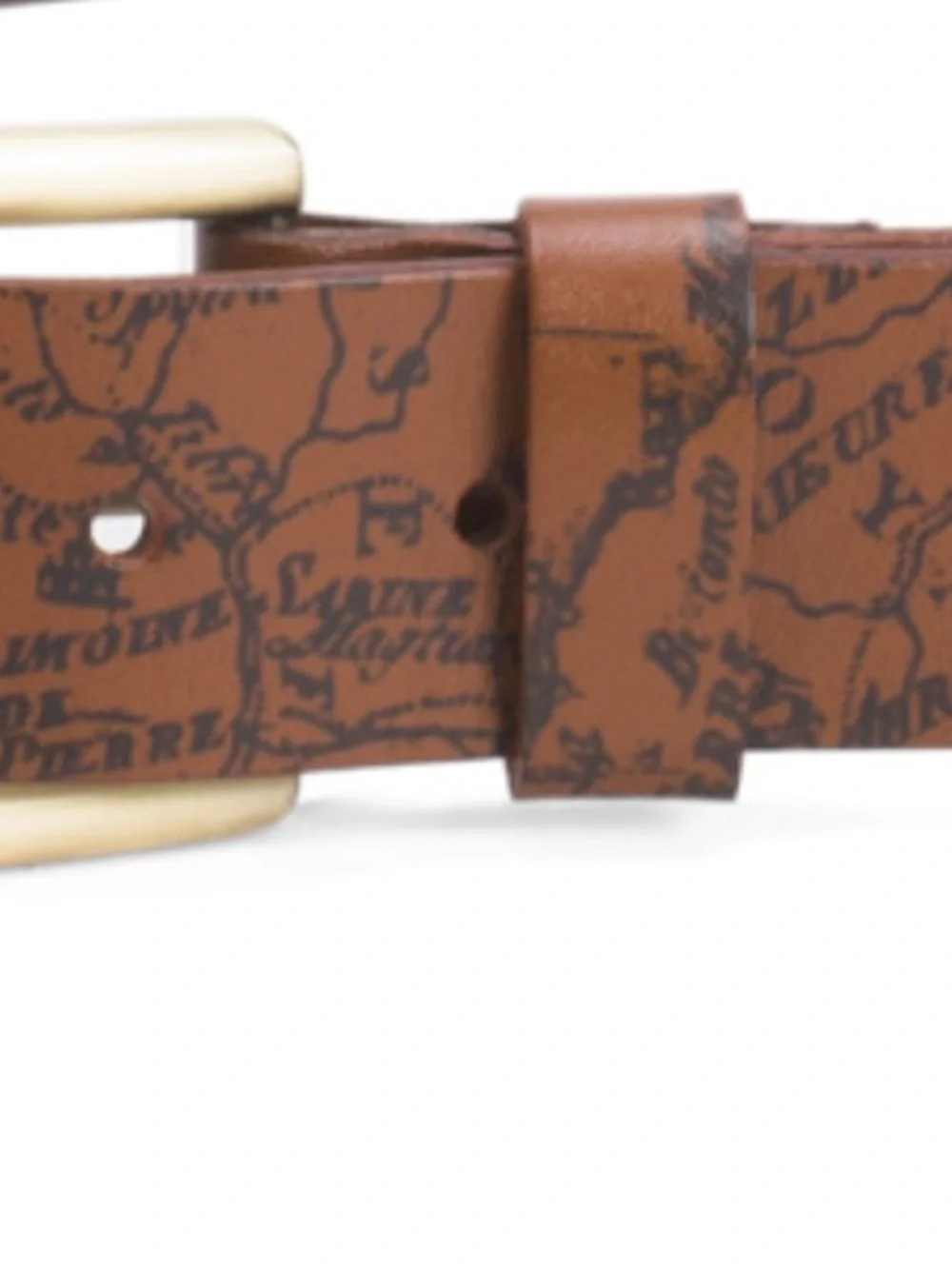 Patricia Nash Leather Vietri Map Belt In Riot Rust L New